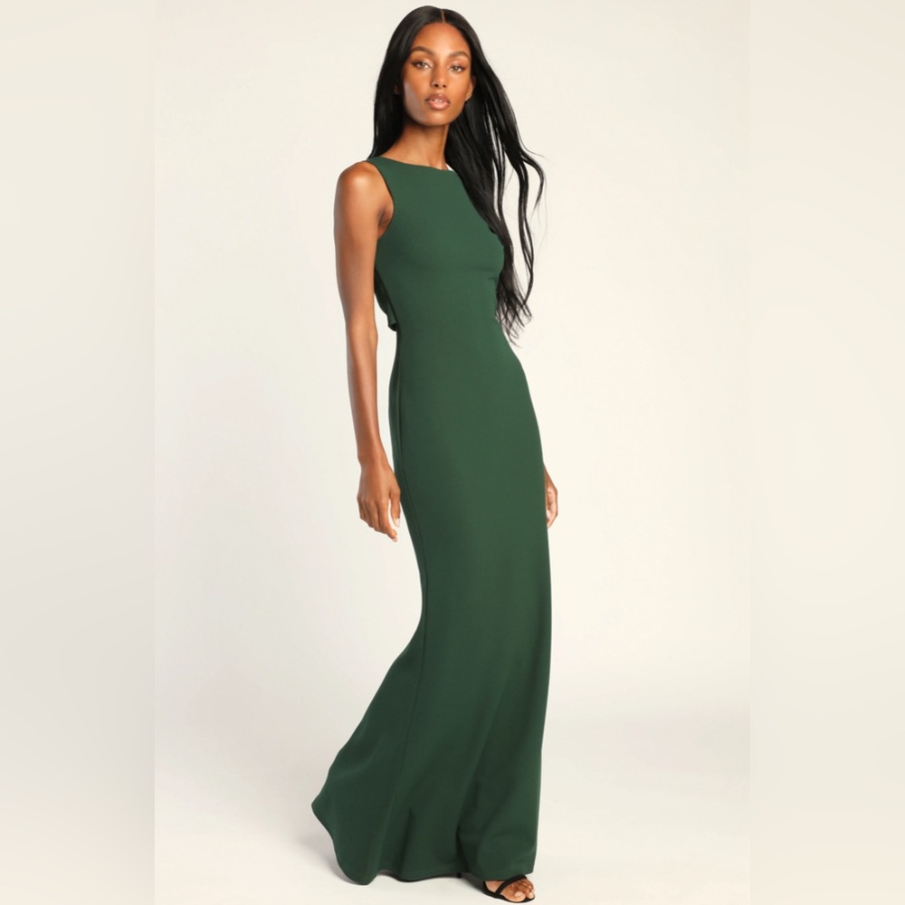 Lulu’s Hunter Green Floor Length Gown